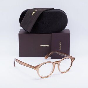Tom Ford FT5931-D-B 045 Round Eyeglasses 49mm - Light Brown